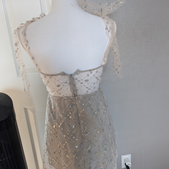 Lucy in the Sky Silver Mini Dress - Picture 8 of 10